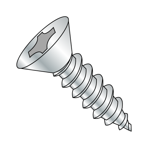 Flat Phillips, Type AB, 18-8 Stainless Steel Self-Tapping Screws