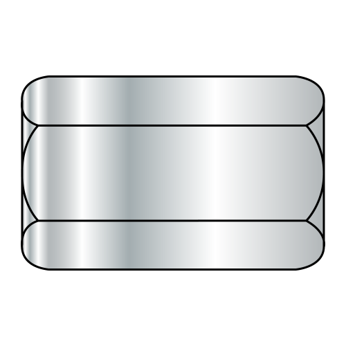 1/4"-20 Hex Rod Coupling Nuts, 7/8" Overall Length, 3/8" Hex Size, Steel, Zinc Plated