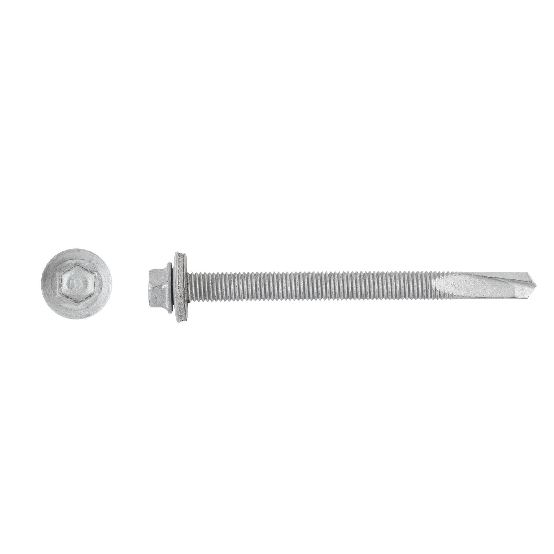 1/4-28 x 3'' Teks® 5 Steel-to-Steel Self-Drilling Screws Bonded Washer, Hex Washer, Hex-Unslotted, Climaseal®, 1003000