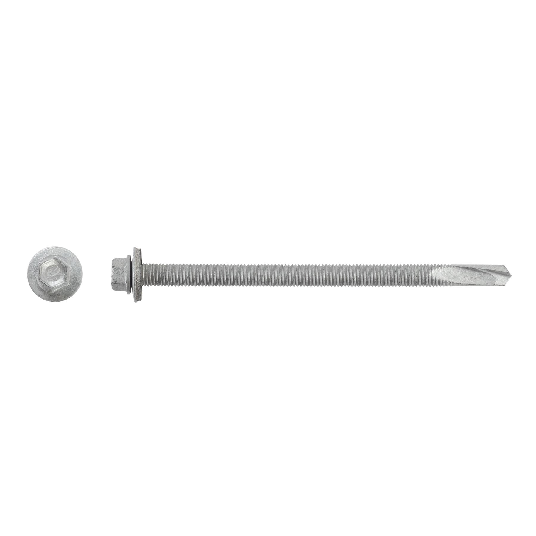 1/4-28 x 4'' Teks® 5 Steel-to-Steel Self-Drilling Screws Bonded Washer, Hex Washer, Hex-Unslotted, Climaseal®, 1004000
