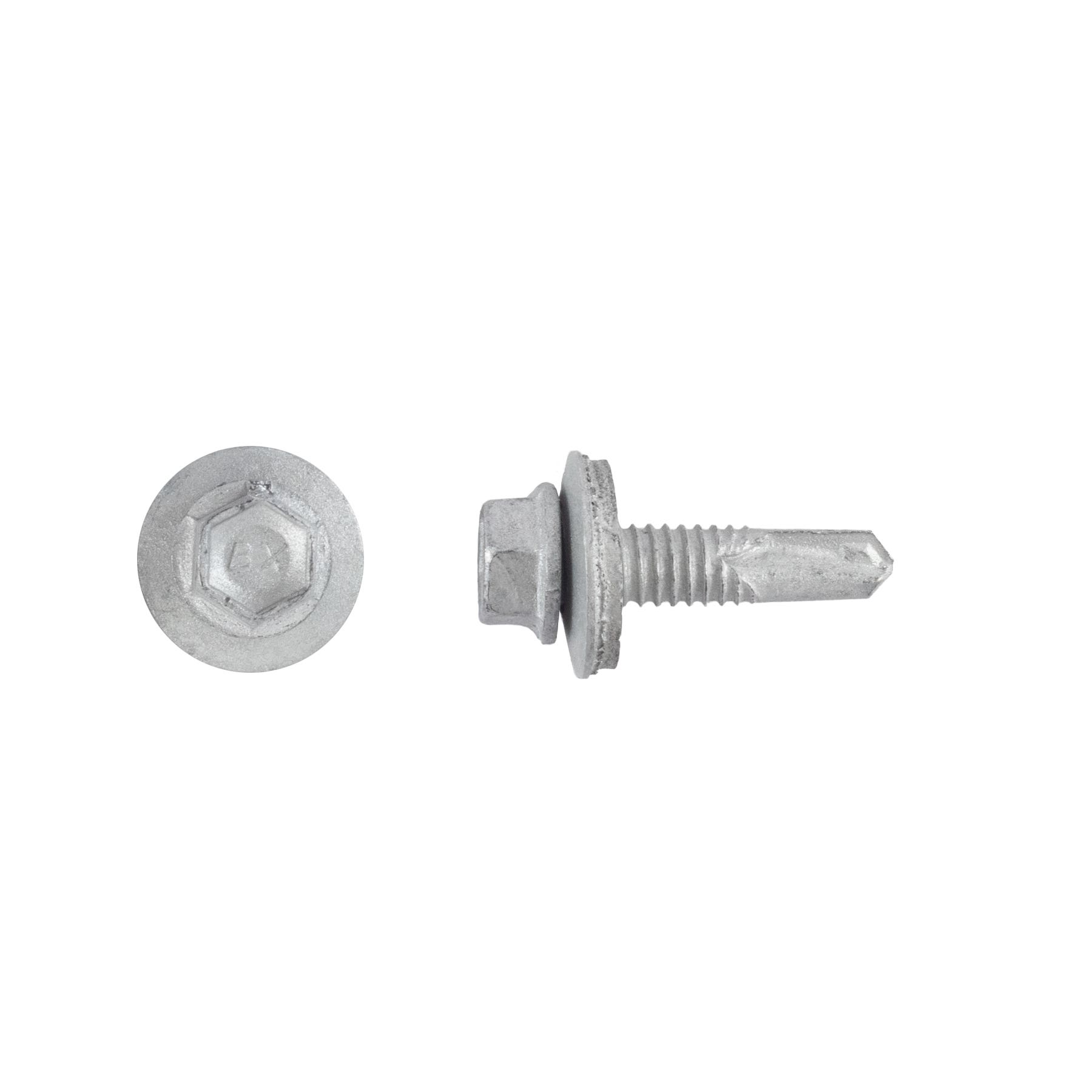 #12-24 x 7/8'' Teks® 4 Steel-to-Steel Self-Drilling Screws Bonded Washer, Hex Washer, Hex-Unslotted, Climaseal®, 1010000
