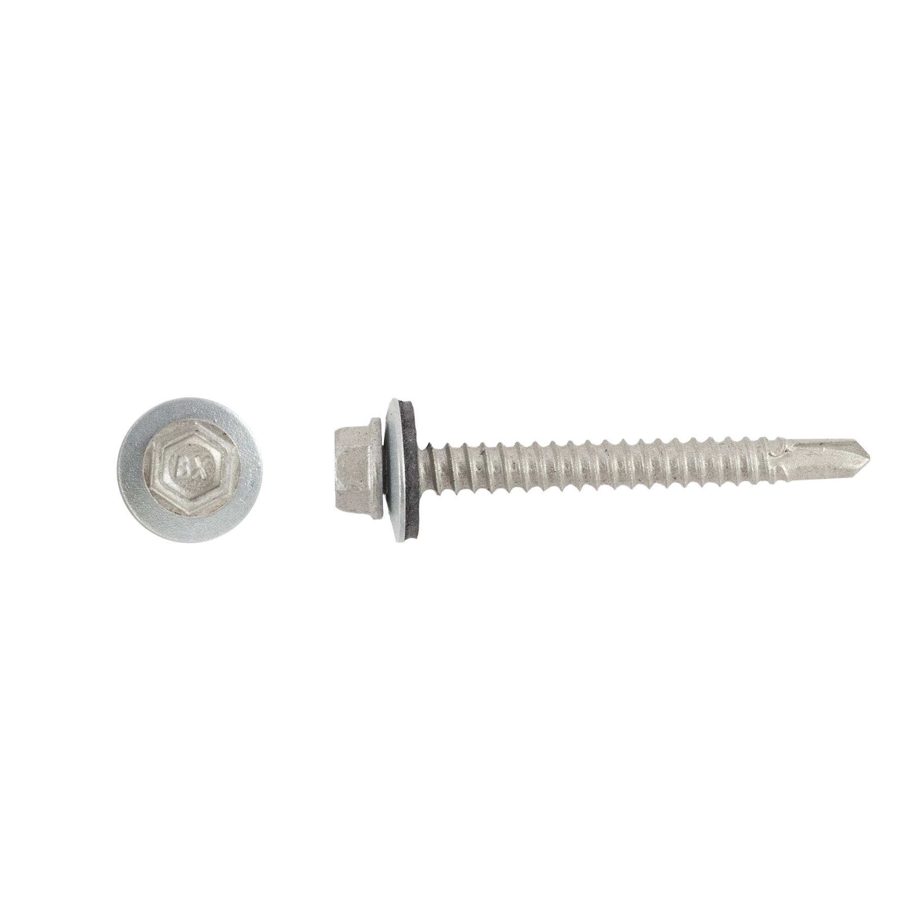 #12-14 x 2'' Teks® 3 Steel-to-Steel Self-Drilling Screws Bonded Washer, Hex Washer, Hex-Unslotted, Climaseal®, 1016000