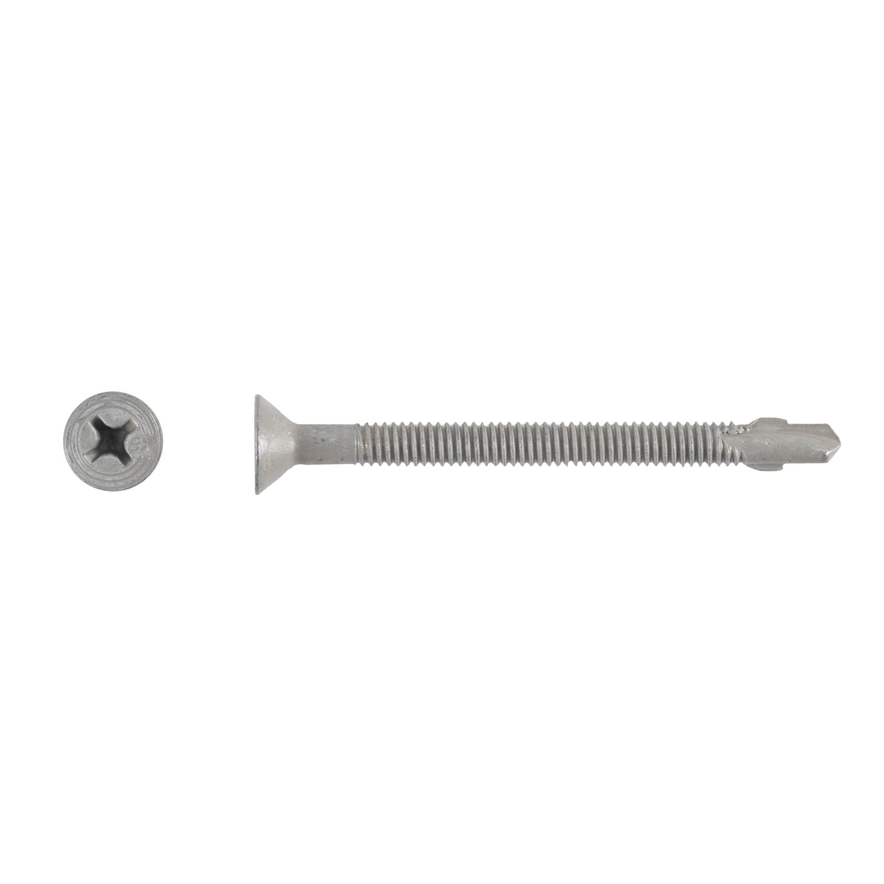 #12-24 x 2-3/4'' Teks® 4 with Wings Wood-to-Metal Self-Drilling Screws, Phillips, Gray Climaseal™, 1094000