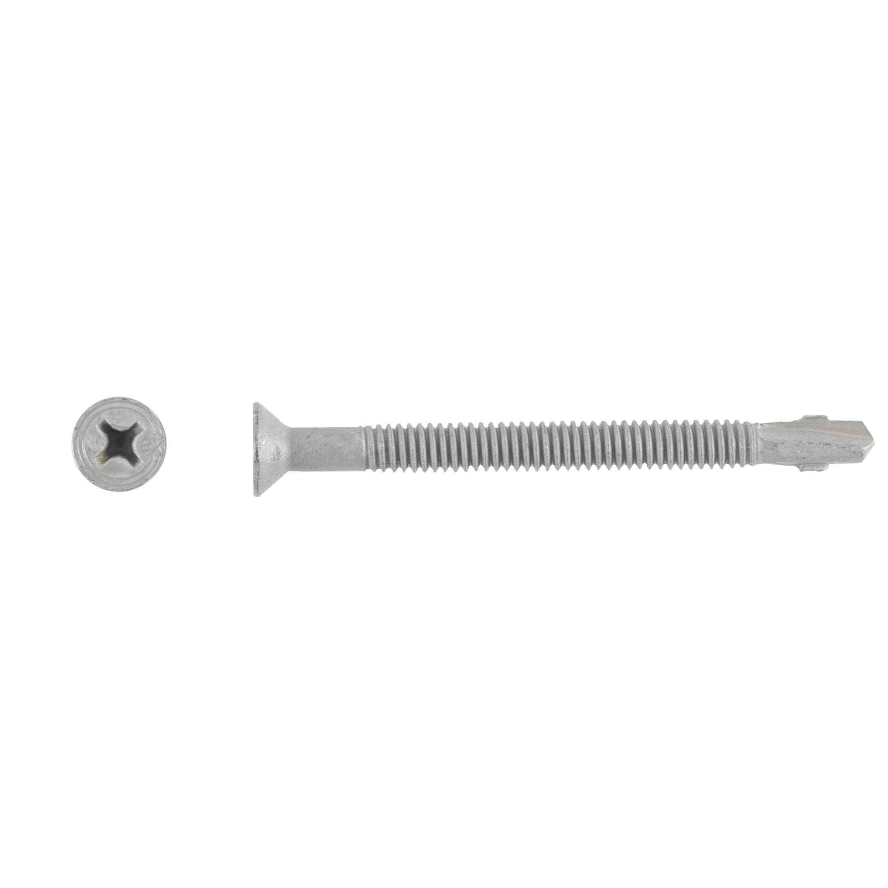 1/4-20 x 3'' Teks® 4 with Wings Wood-to-Metal Self-Drilling Screws, Phillips, Gray Climaseal™, 1096000