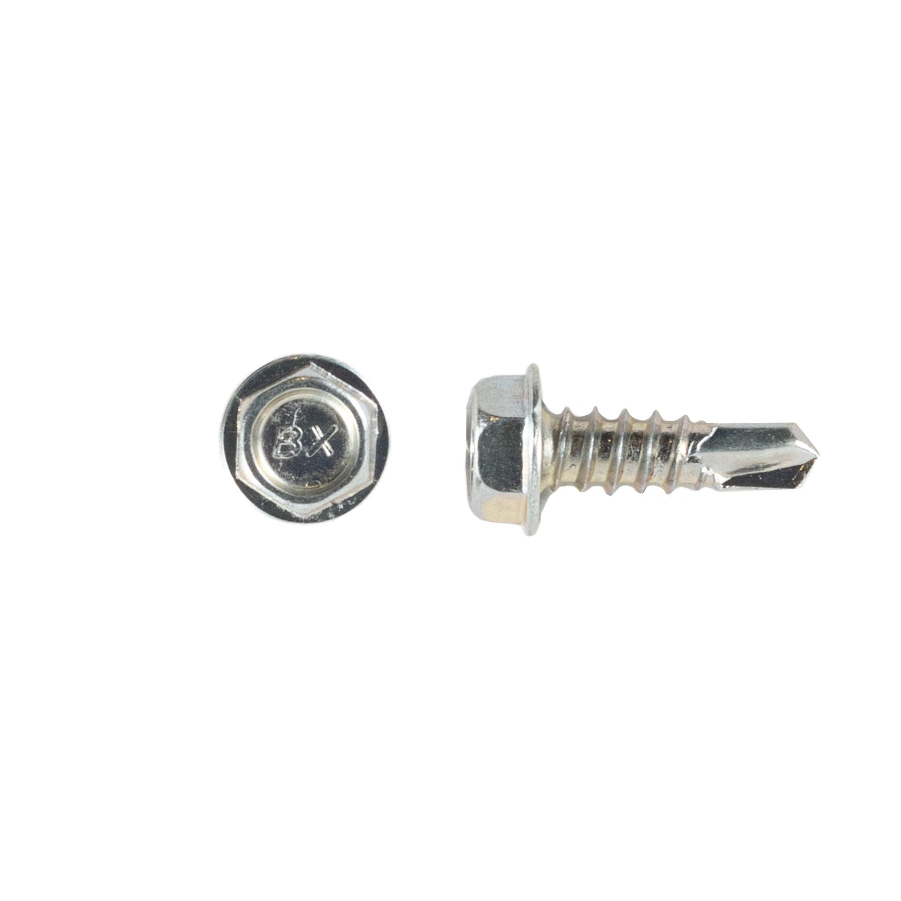 #8-18 x 1/2'' Teks® 2 Steel to Steel Self-Drilling Screws, Hex Washer Head, Hex-Unslotted, Electro-Zinc, 1196200