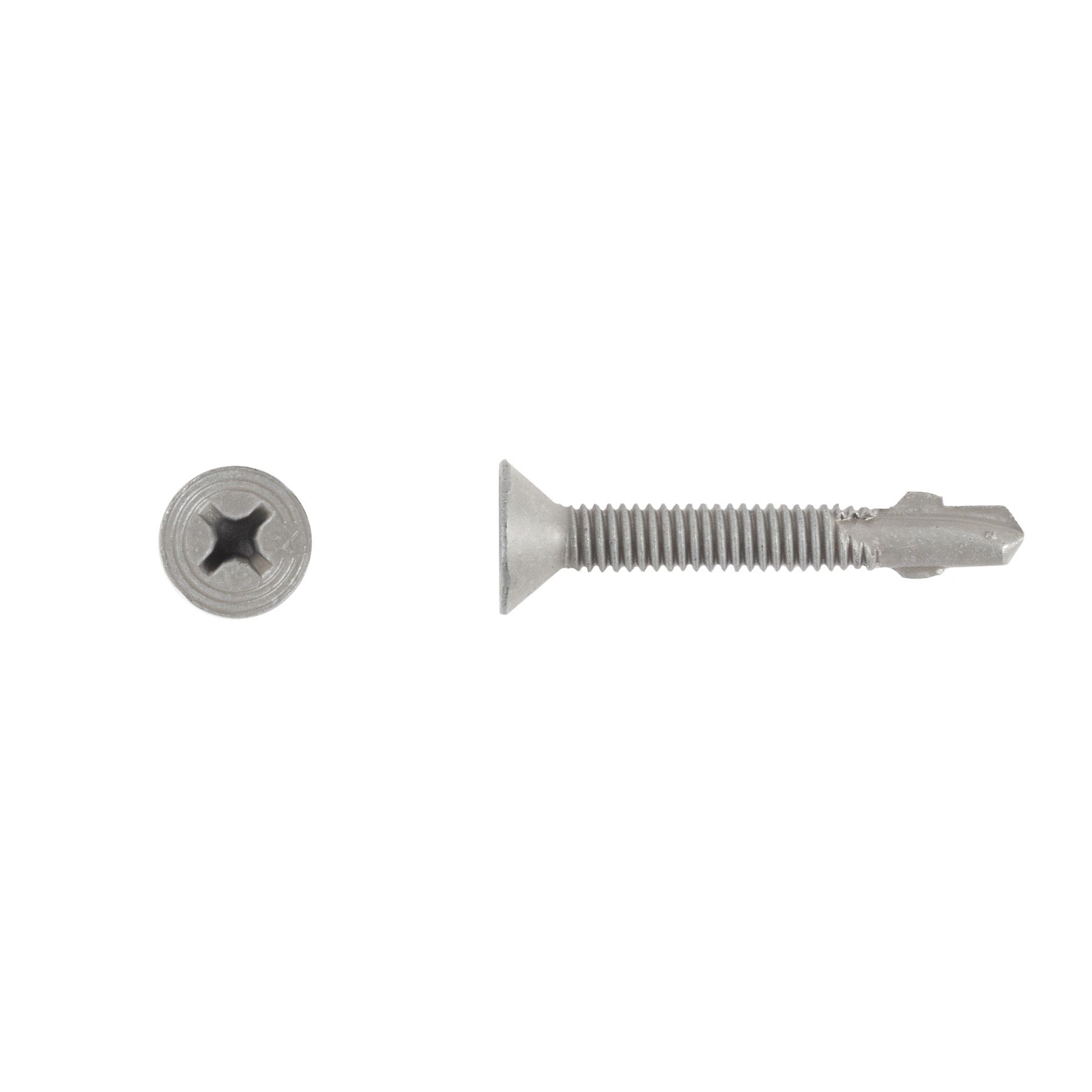 #12-24 x 1-5/8" Teks® 4 with Wings Wood-to-Metal Self-Drilling Screws, Phillips, Gray Climaseal™, 1552500
