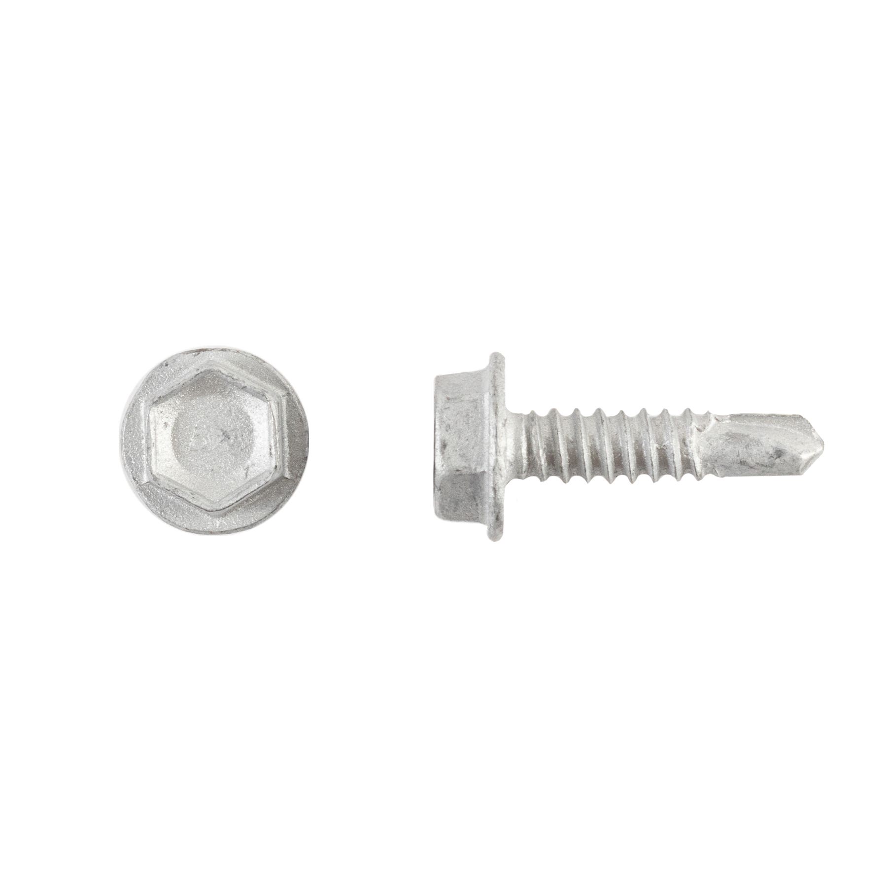 1/4-14 x 1'' Teks® 3 Steel to Steel Self-Drilling Screws, Hex Washer Serrated, Hex-Unslotted, Climaseal®, 1587000