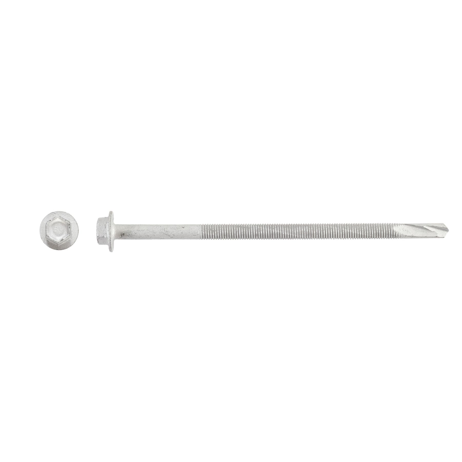 1/4-28 x 5'' Teks® 5 Steel to Steel Self-Drilling Screws, Hex Washer Head, Hex-Unslotted, Climaseal®, 1641000