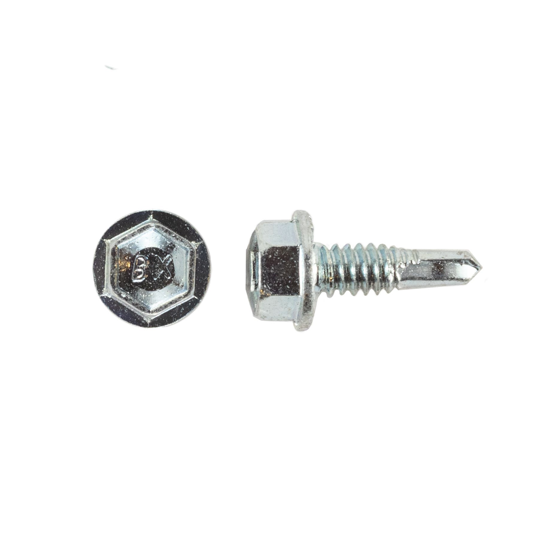 #10-24 x 5/8" Teks® 2 Steel to Steel Self-Drilling Screws, Hex Washer Serrated, Hex-Unslotted, Electro-Zinc, 1786200