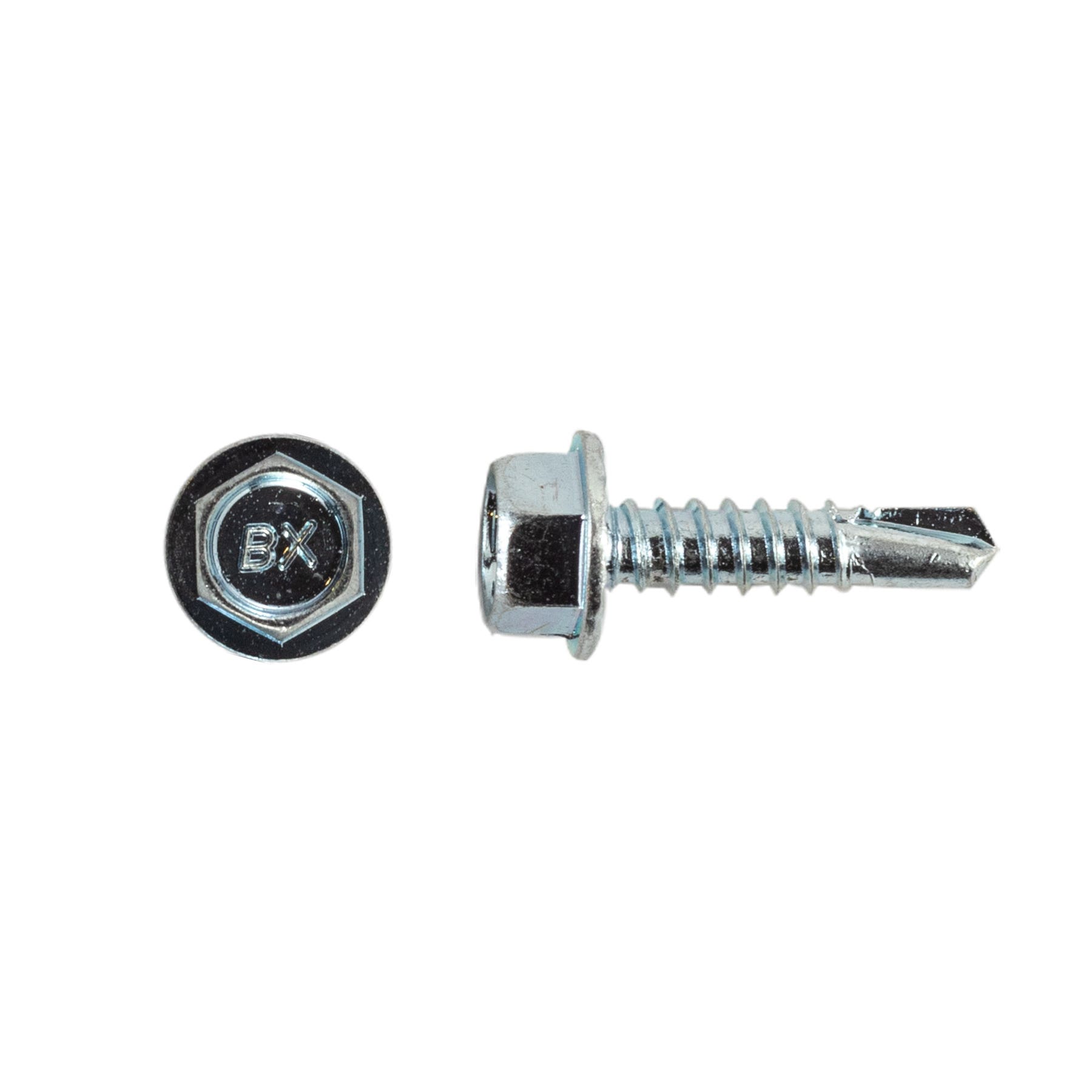 #10-16 x 3/4'' Teks® 3 Steel to Steel Self-Drilling Screws, Hex Washer Serrated, Hex-Unslotted, Electro-Zinc, 1821200