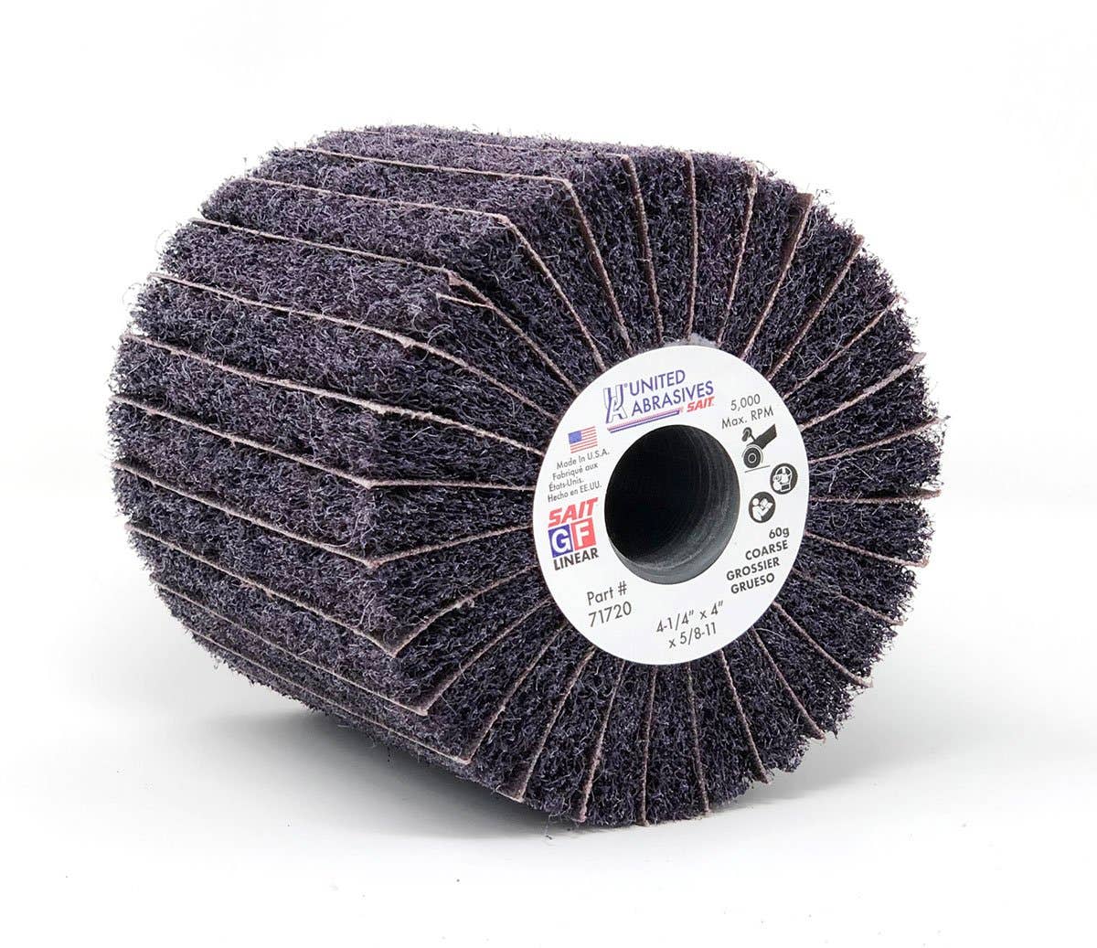 4-1/4" x 4" x 3/4"-Slot Grind & Finish Interleaf Linear Wheels, Fine, 120 Grit, 1-Pack, United Abrasives-SAIT 71822