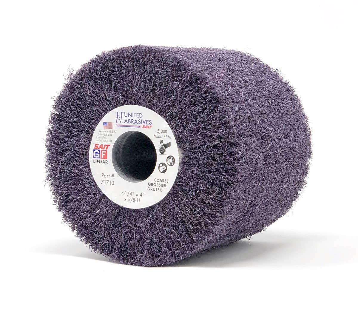 4-1/4" x 4" x 3/4"-Slot Grind & Finish Non-Woven Linear Wheels, Very Fine, 1-Pack, United Abrasives-SAIT 71813