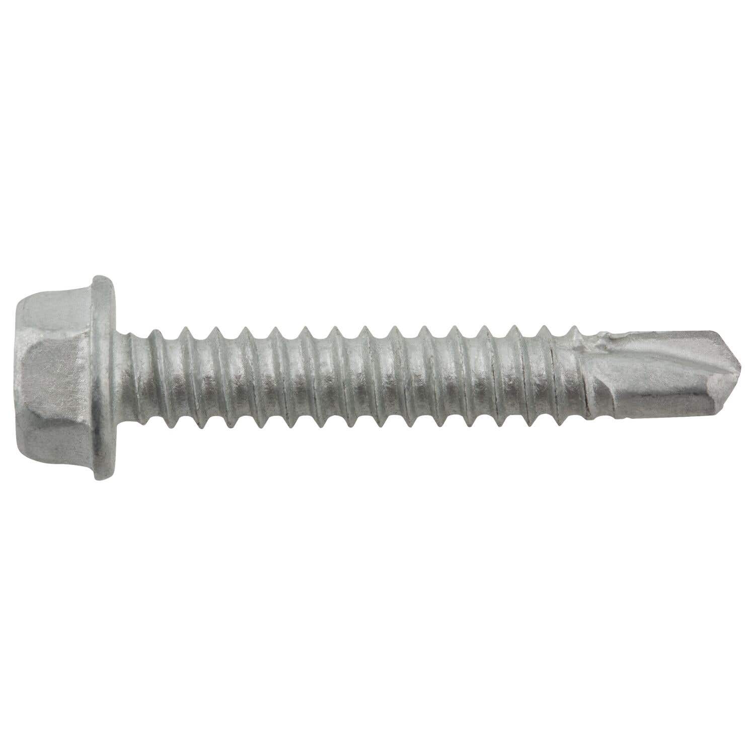 1/4-14 x 1-1/2" Dril-Flex Structural Self-Drilling Screws, 3/8 Hex Washer Head, #3 Point, Alloy Steel with Stalgard SUB Coating