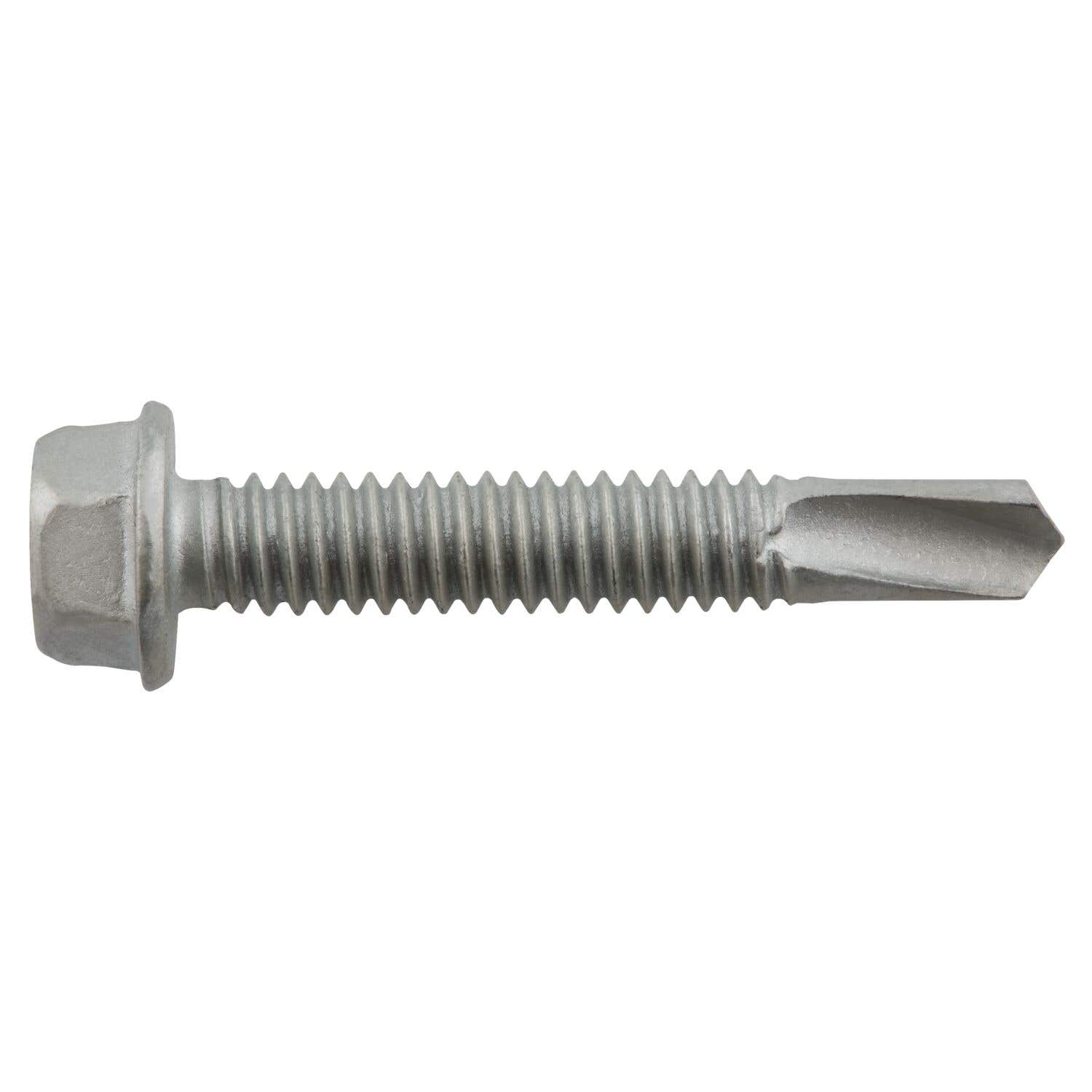 1/4-20 x 1-1/2" Dril-Flex Structural Self-Drilling Screws, 3/8 Hex Washer Head, #4 Point, Alloy Steel with Stalgard SUB Coating