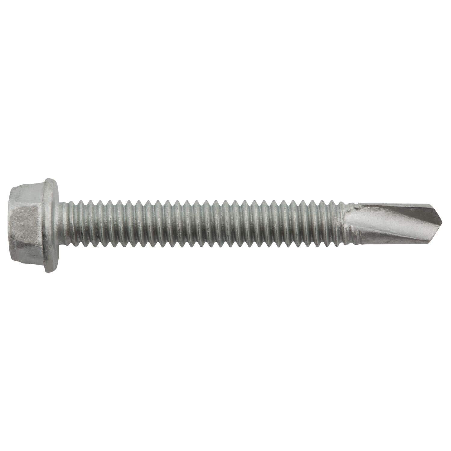 1/4-20 x 2" Dril-Flex Structural Self-Drilling Screws, 3/8 Hex Washer Head, #4 Point, Alloy Steel with Stalgard SUB Coating