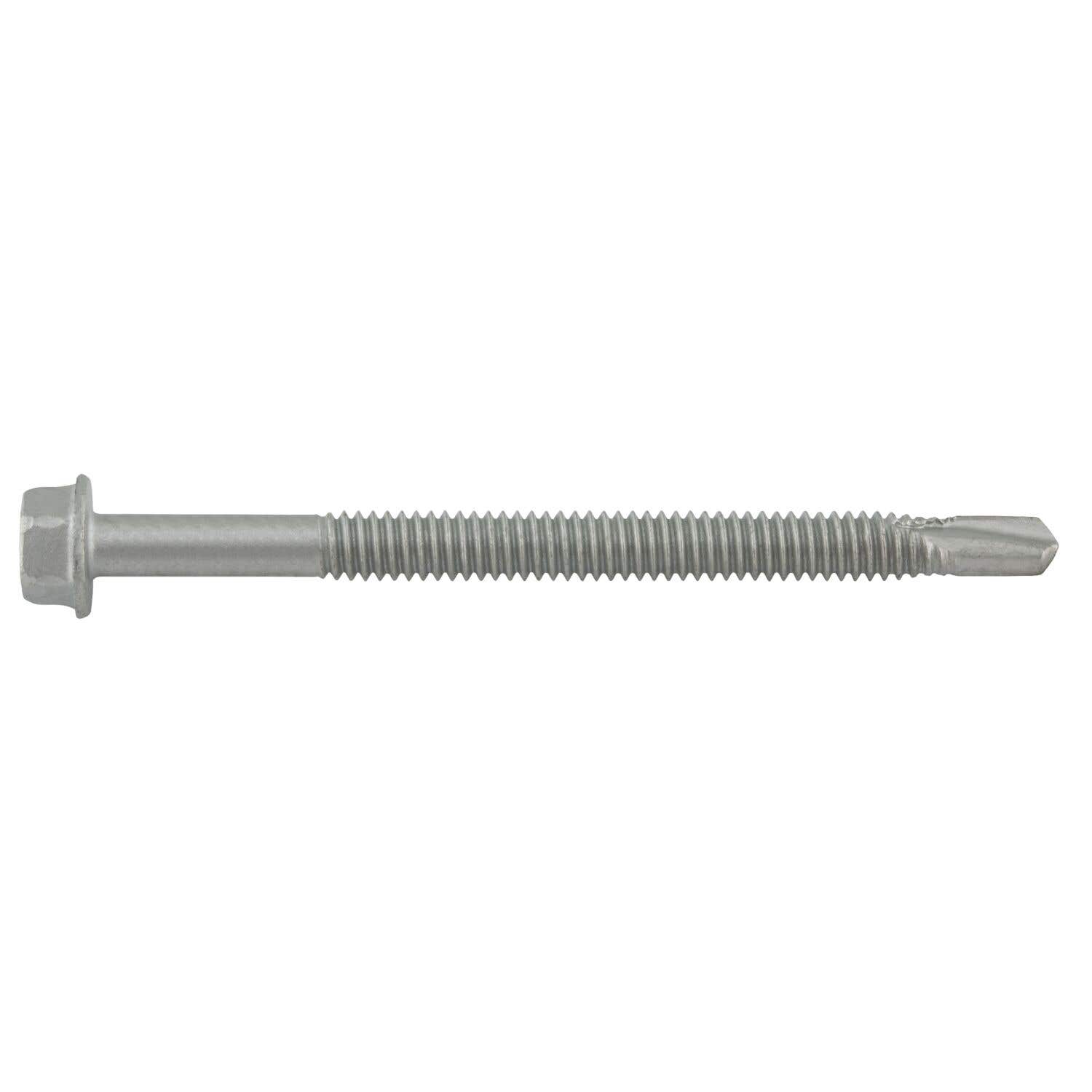 1/4-20 x 3-3/8" Dril-Flex Structural Self-Drilling Screws, 3/8 Hex Washer Head, #4 Point, Alloy Steel with Stalgard SUB Coating, Made in USA