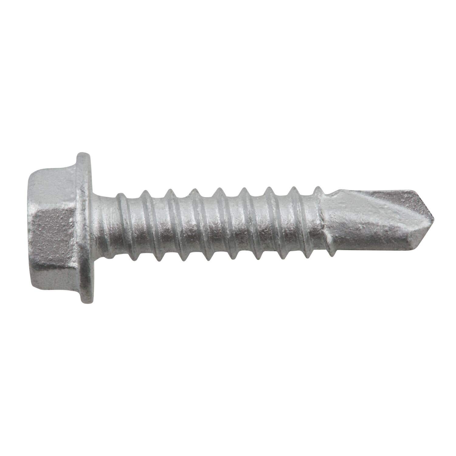 #8-18 x 3/4" Bi-Flex 300 Series Bi-Metal Self-Drilling Screws, 5/16" Hex Washer Head, #2 Point, Hardened Steel Tapping Threads and Point, 18-8 Stainless Steel Head and Shank with Stalgard GB Coating