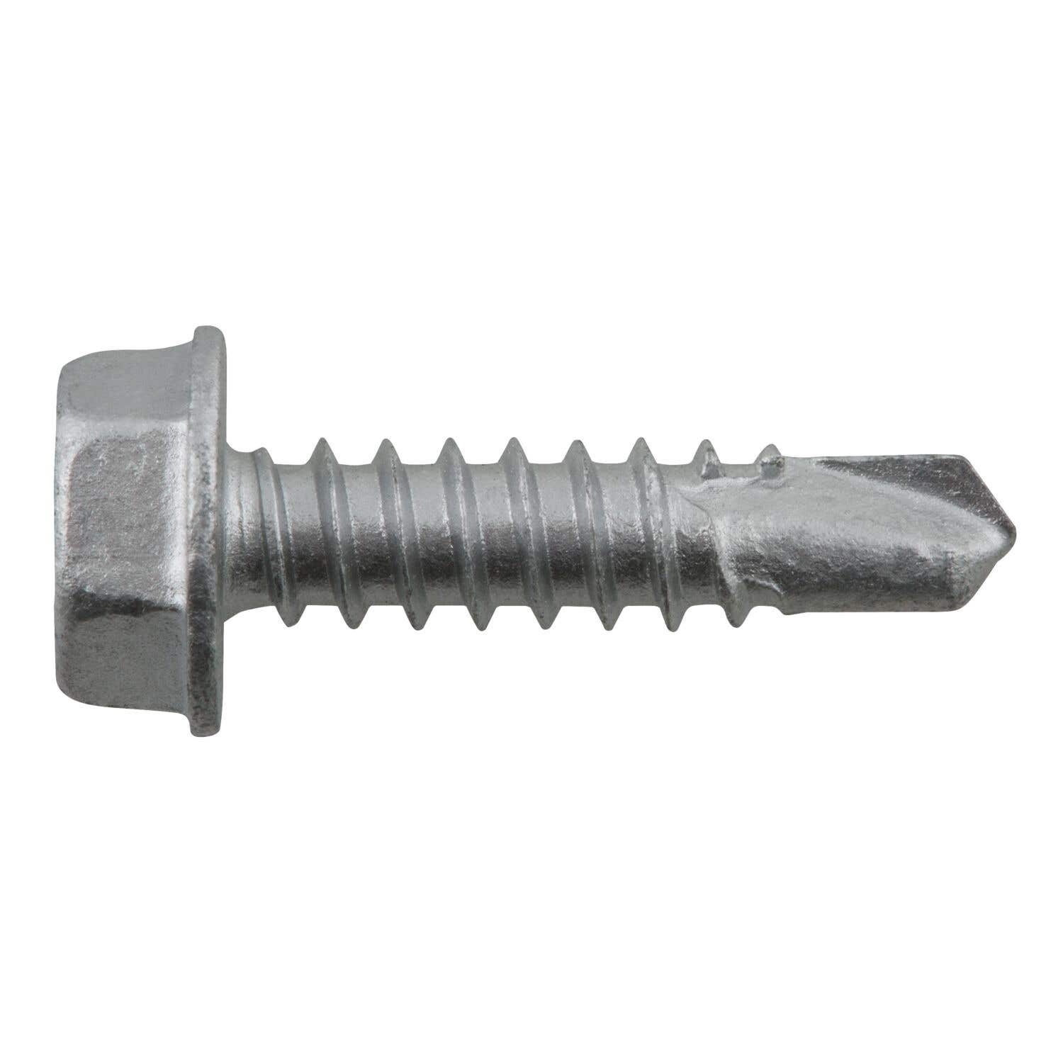 #10-16 x 3/4" Bi-Flex 300 Series Bi-Metal Self-Drilling Screws, 5/16" Hex Washer Head, #2 Point, Hardened Steel Tapping Threads and Point, 18-8 Stainless Steel Head and Shank with Stalgard GB Coating