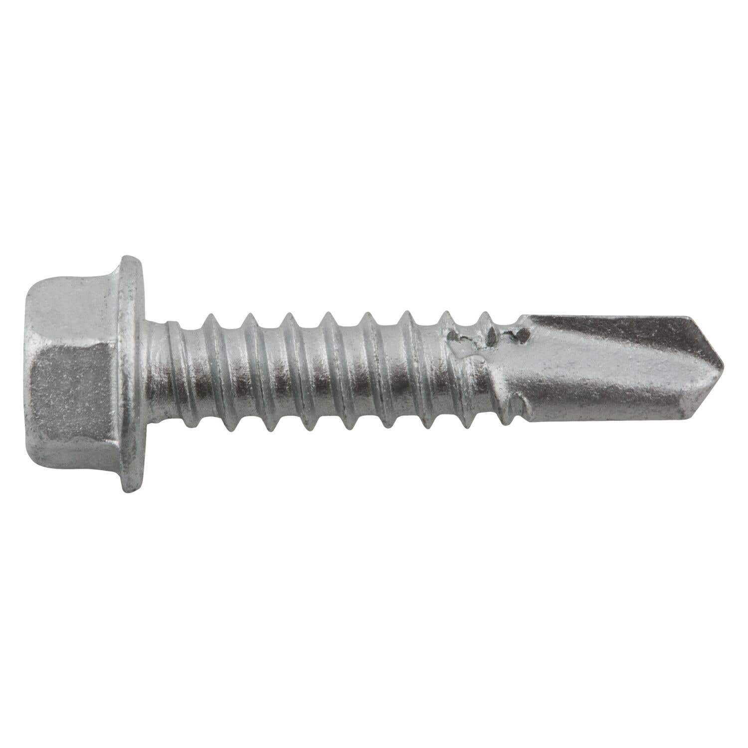 #12-14 x 1" Bi-Flex 300 Series Bi-Metal Self-Drilling Screws, 5/16" Hex Washer Head, #3 Point, Hardened Steel Tapping Threads and Point, 18-8 Stainless Steel Head and Shank with Stalgard GB Coating