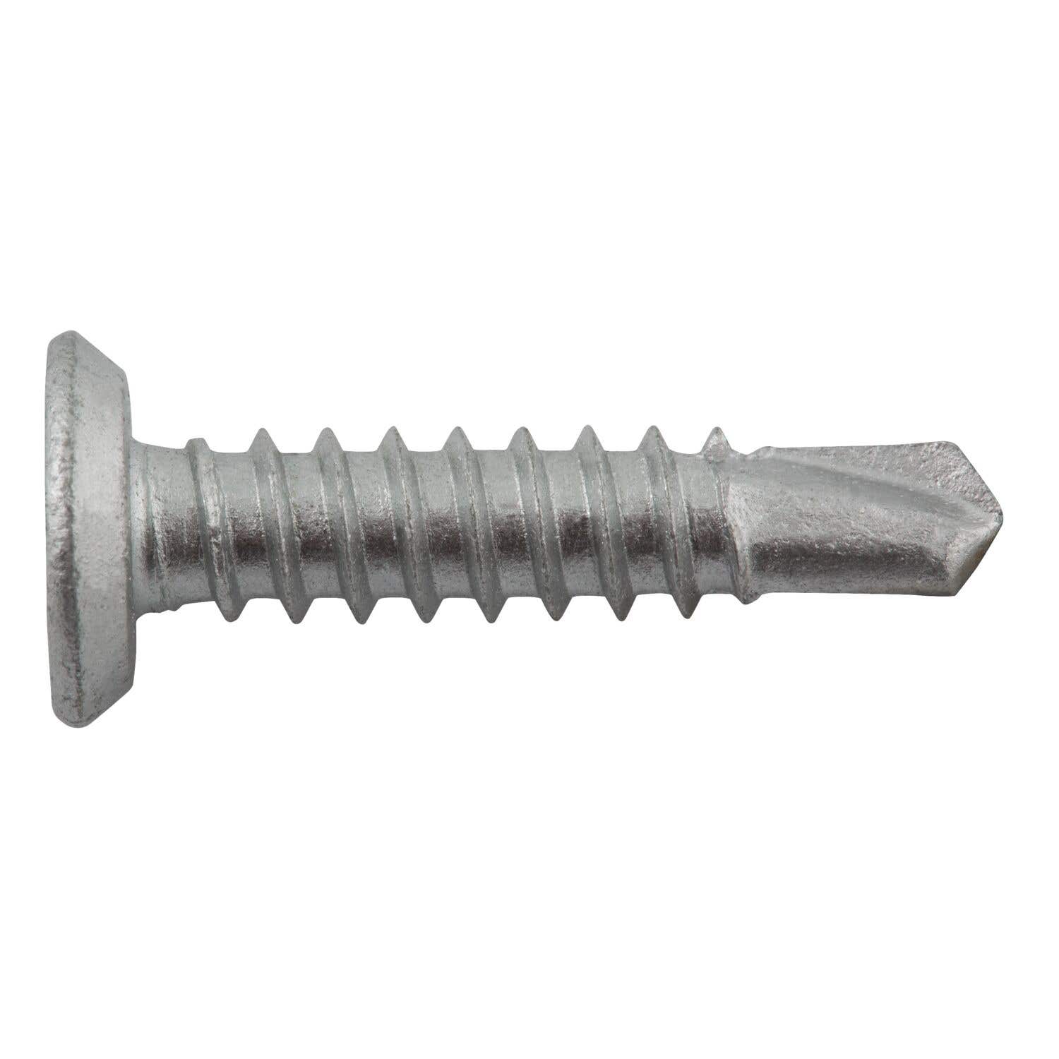 #12-14 x 1" Bi-Flex 300 Series Bi-Metal Self-Drilling Screws, Undercut Flat Head with #3 Phillips Drive, #2 Point, Hardened Steel Tapping Threads and Point, 18-8 Stainless Steel Head and Shank with Stalgard GB Coating