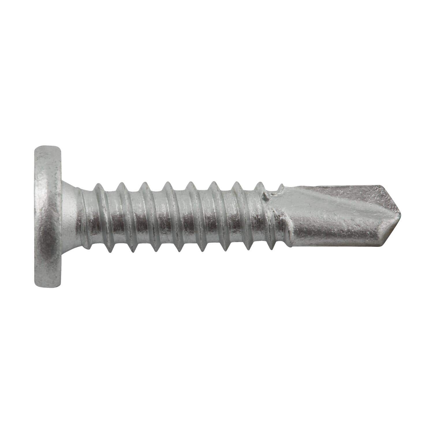 #12-14 x 1" Bi-Flex 300 Series Bi-Metal Self-Drilling Screws, Pancake Head with #2 Phillips Drive, #3 Point, Hardened Steel Tapping Threads and Point, 18-8 Stainless Steel Head and Shank with Stalgard GB Coating