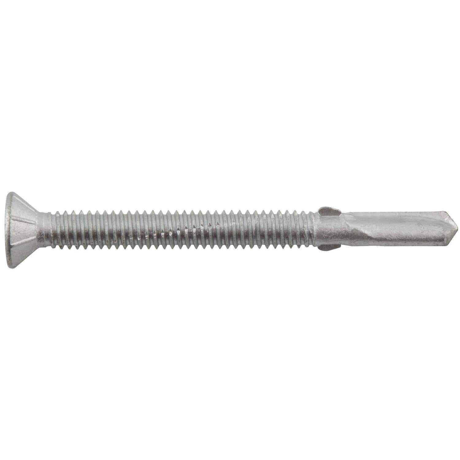 1/4-20 x 2-13/16" Bi-Flex 300 Series Bi-Metal Self-Drilling Screws with Wings, Flat Head with #3 Phillips Drive, #5 Point, Hardened Steel Tapping Threads and Point, 18-8 Stainless Steel Head and Shank with Stalgard GB Coating
