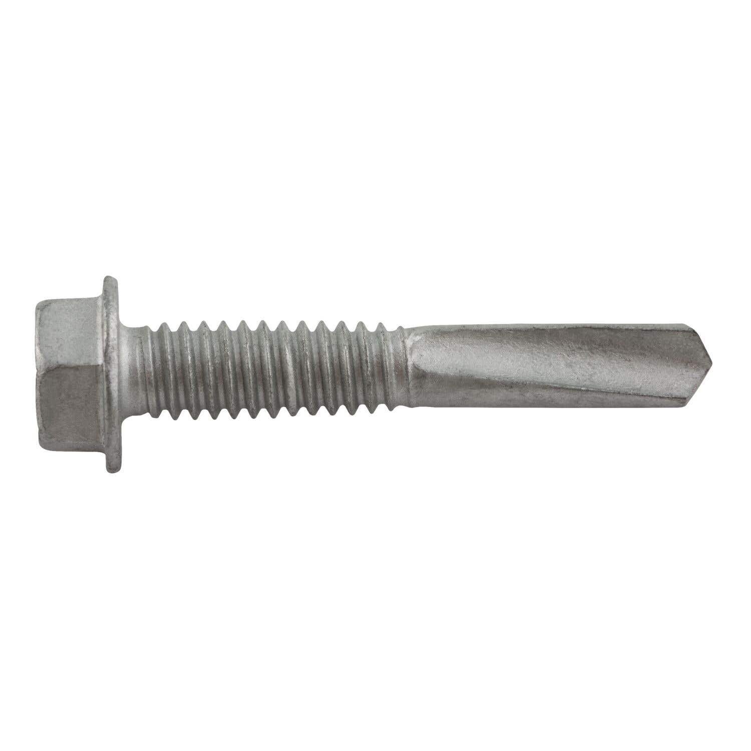 #12-24 x 1-1/2" Drilit Self Drilling Screws with Extended Drilling Capacity, Hex Washer Head, #5 Point, Case Hardened Carbon Steel with Stalgard Coating, ICC Code Approved, ESR-3294