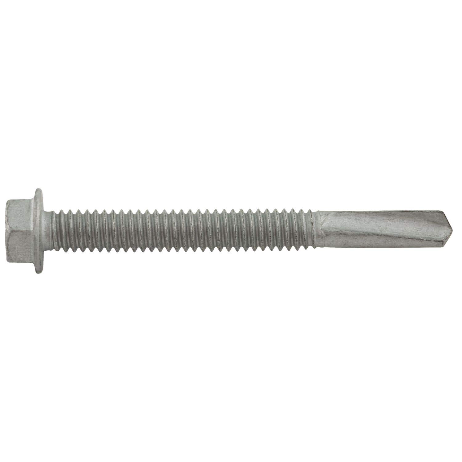 #12-24 x 2" Drilit Self-Drilling Screws with Extended Drilling Capacity, Hex Washer Head, #5 Point, Case Hardened Carbon Steel with Stalgard Coating, ICC Code Approved, ESR-3294