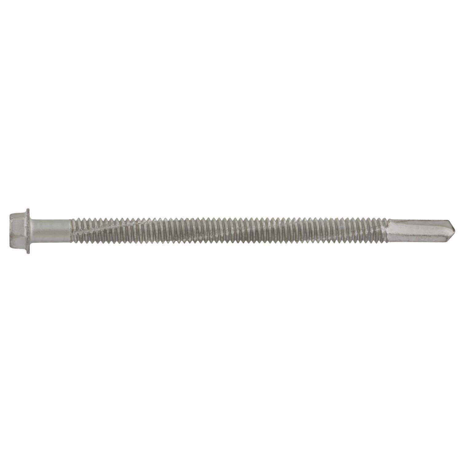 1/4-20 x 4" Drilit Self-Drilling Screws with Extended Drilling Capacity, Hex Washer Head, #5 Point, Case Hardened Carbon Steel with Stalgard Coating