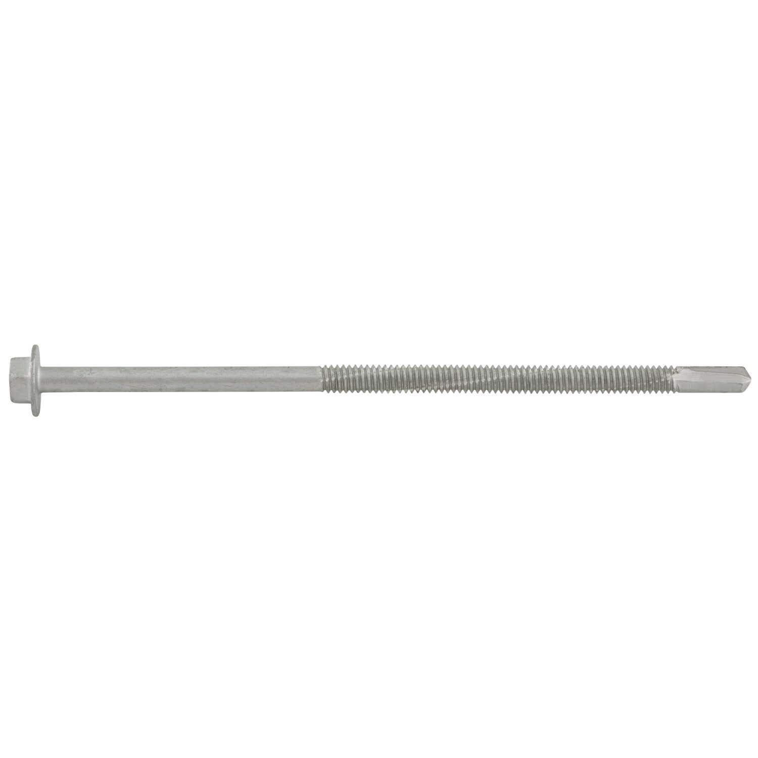 1/4-20 x 6" Drilit Self-Drilling Screws with Extended Drilling Capacity, Hex Washer Head, #5 Point, Case Hardened Carbon Steel with Stalgard Coating