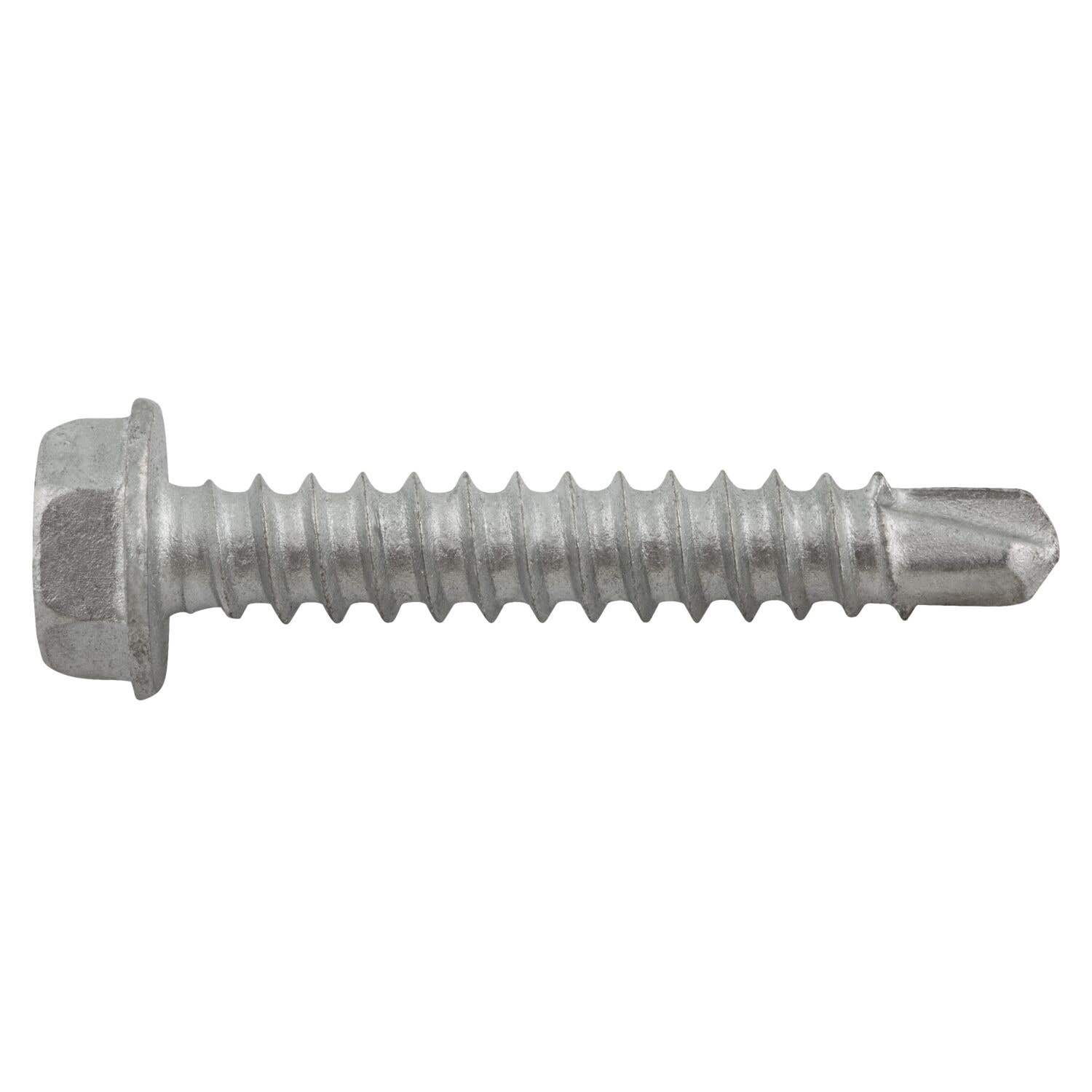 #8-18 x 1" Drilit Self-Drilling Screws, 1/4" Hex Washer Head, #2 Point, Case Hardened Carbon Steel with Stalgard Coating