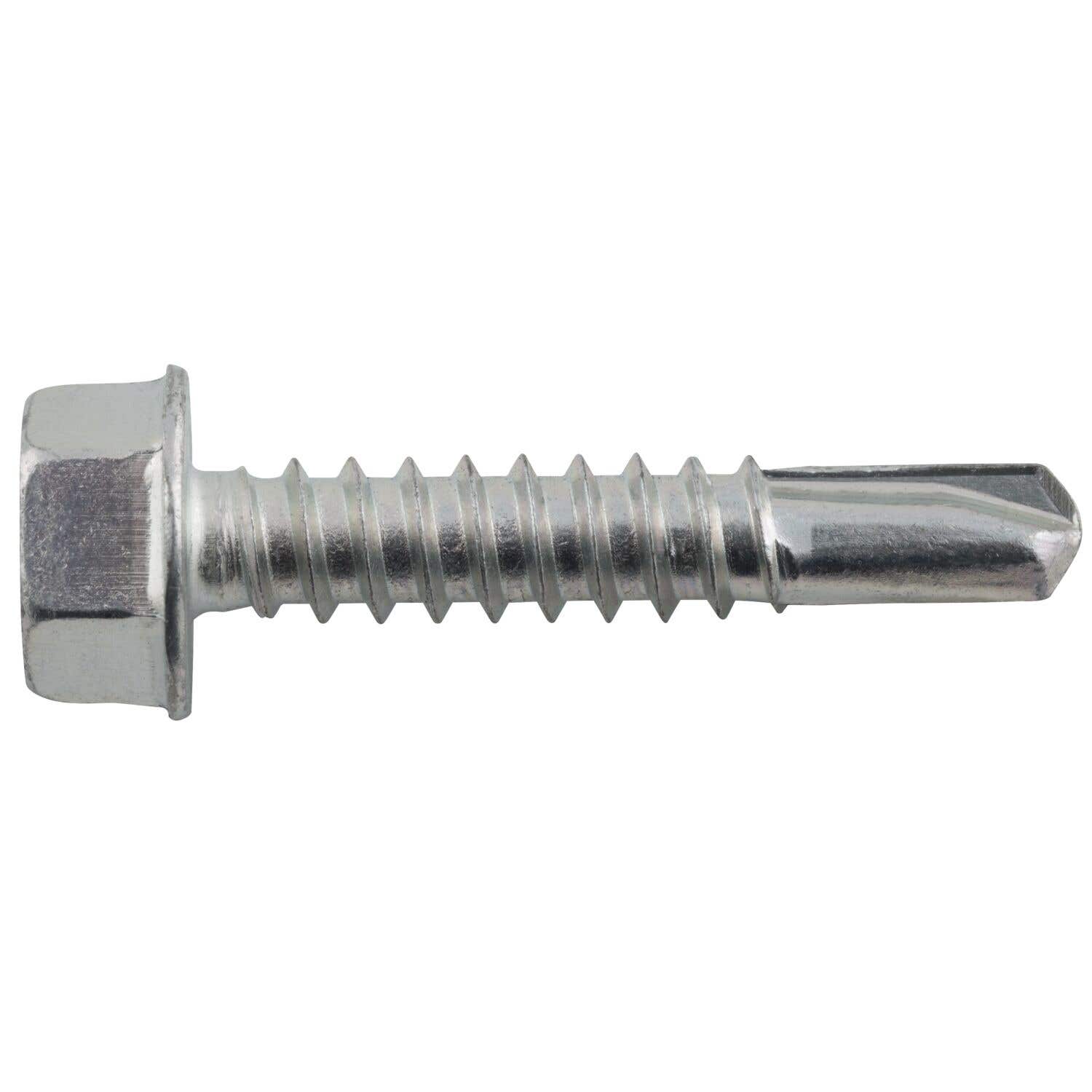 #10-16 x 1" Drilit Self-Drilling Screws, 5/16" Hex Washer Head, #3 Point, Case Hardened Carbon Steel with Zinc Finish
