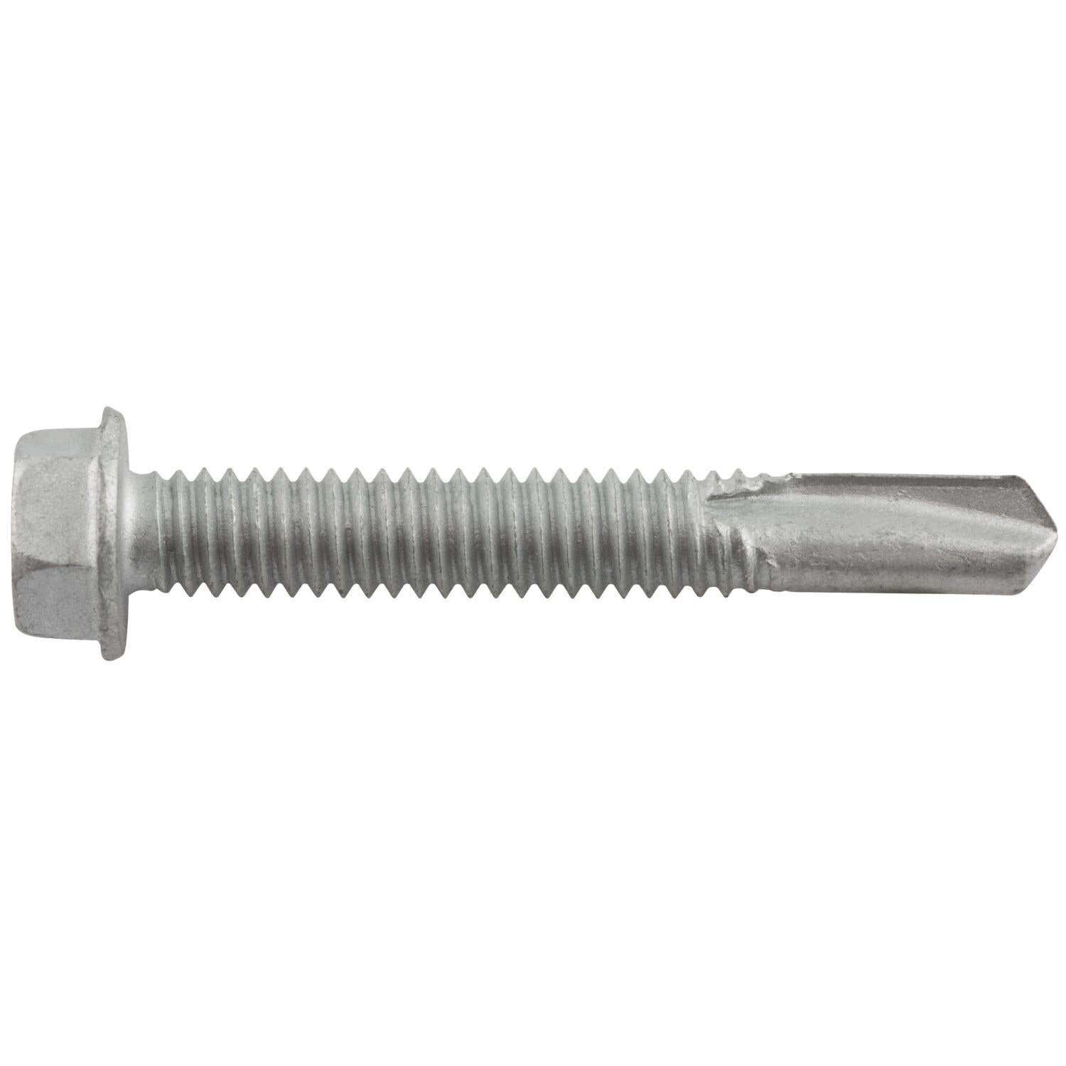 #12-24 x 1-1/2" Drilit Self-Drilling Screws with Extended Drilling Capacity, Hex Washer Head, #4.5 Point, Case Hardened Carbon Steel with Stalgard Coating, ICC Code Approved, ESR-3294