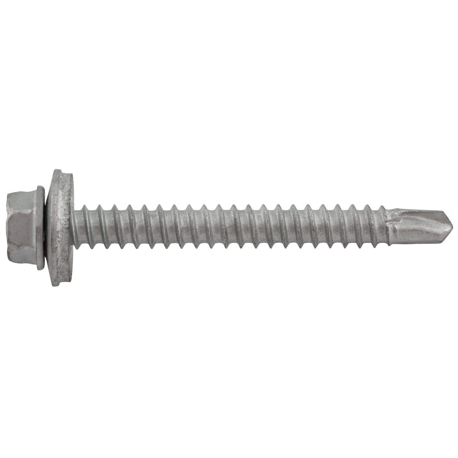#12-14 x 2" Drilit Self-Drilling Screws, 5/16" Hex Washer Head with Bonded Sealing Washer, #3 Point, Case Hardened Carbon Steel with Stalgard Coating, ICC Code Approved, ESR-3294