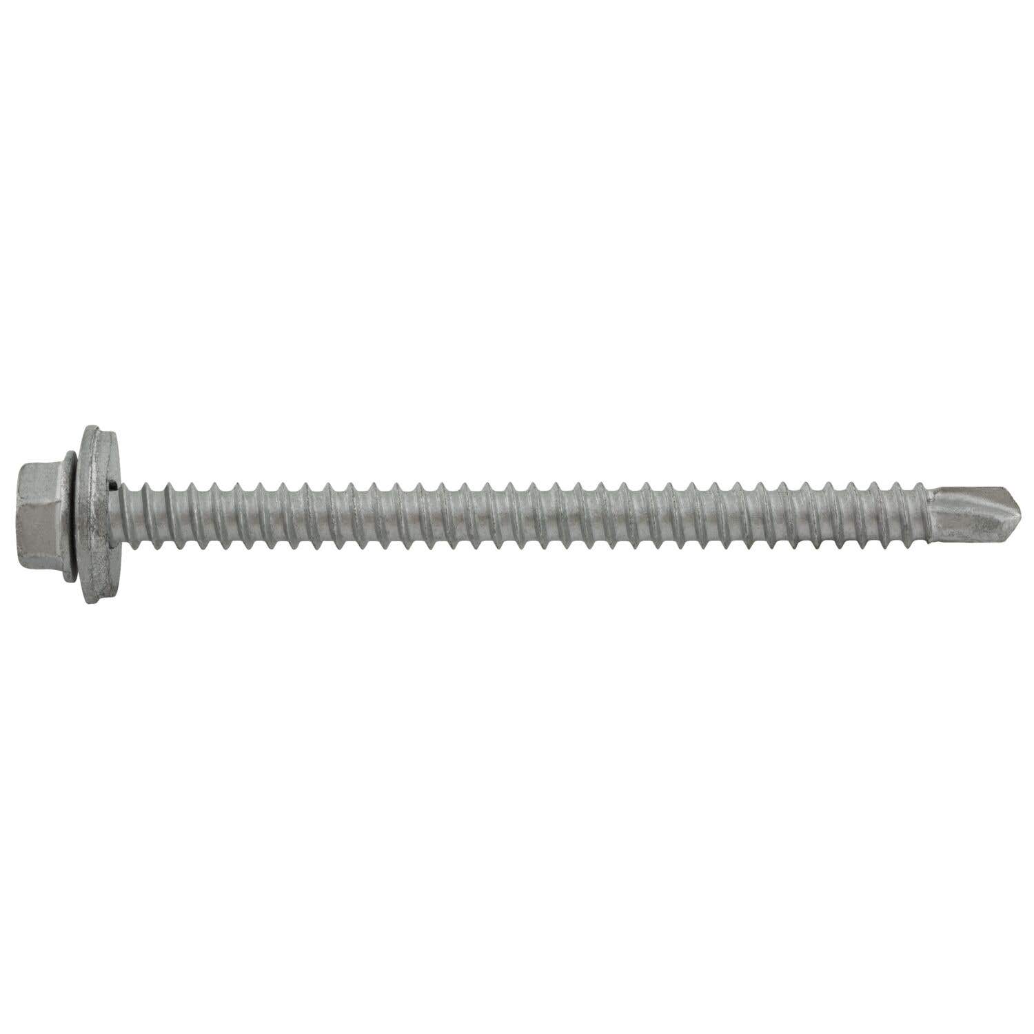 #12-14 x 3" Drilit Self-Drilling Screws, 5/16" Hex Washer Head with Bonded Sealing Washer, #3 Point, Case Hardened Carbon Steel with Stalgard Coating, ICC Code Approved, ESR-3294