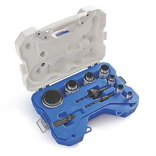 17 Pc General Purpose Hole Saw Kit Includes: 7/8,1,1-1/4,1-3/8,1-1/2,1-3/4 ,2-1/8" Arbors: 5L & 6L