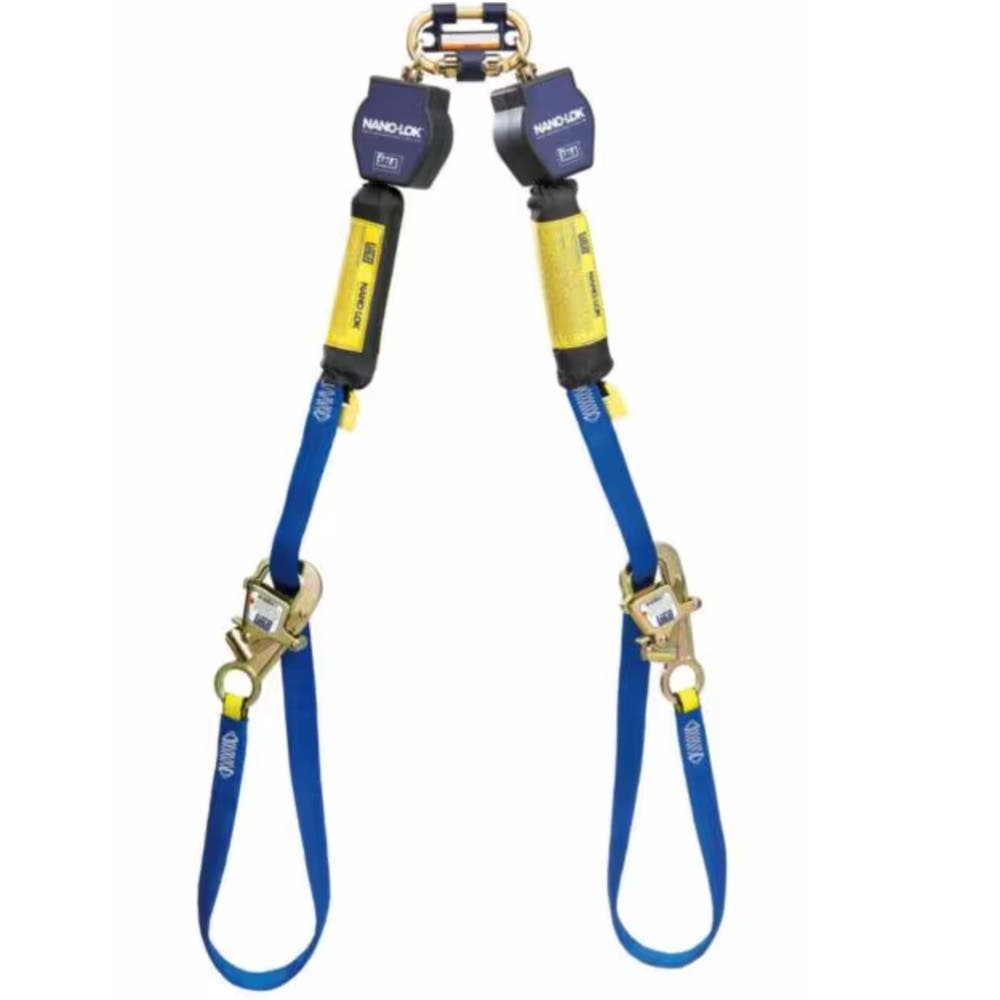 3M™ DBI-SALA® Nano-Lok™ Tie-Back Twin-Leg Personal Self-Retracting Lifeline 3101374, Web, 9 ft