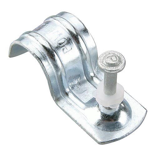 1" EMT Clip 27mm Pin with Threaded Head, Powers 8mm Diameter Head Drive Pins with EMT Conduit Clips for Powers Gas Fastening Systems, .145 Shank Diameter, 50280-PWR