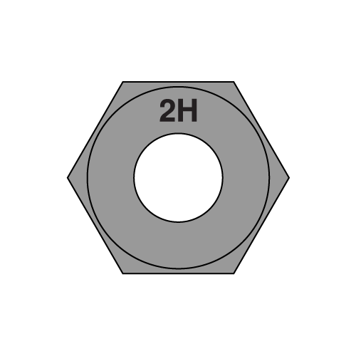1"-8 A194 Grade 2H Heavy Hex Nuts, Plain Steel