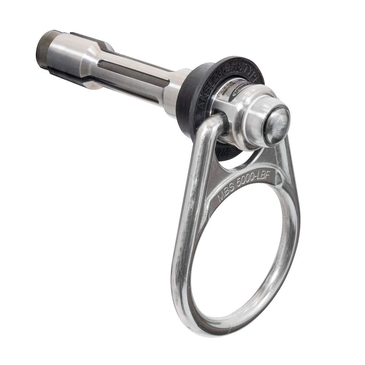 A510300 R3 5K Reusable Omni-Directional D-Ring Concrete Anchor with Quick Release, Anchor Size 7.5(L) x 2.68(W) with 2 Connection, Rated for 5,000 lb Minimum Breaking Strength, Stainless Steel
