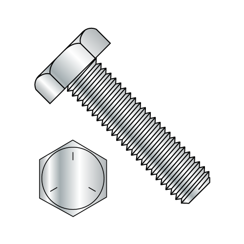 5/8"-11 x 2-3/4" Grade 5 Hex Head Tap Bolts, Fully Threaded, Zinc Plated