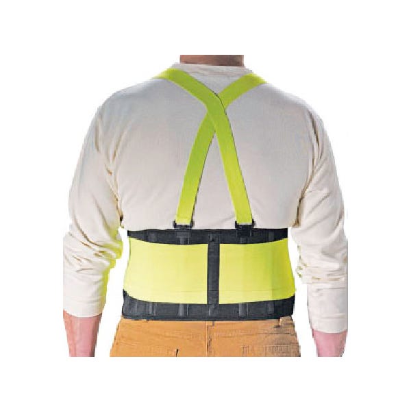 Back Support Hi Vis Lime Yellow 8 belt width Large HV Y L Tanner