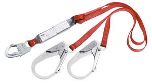 3M™ Protecta Pro Pack 6' 100% Tie-Off Web Shock Absorbing Lanyard, Double Leg, Snap Hook at Center, Steel Rebar Hook at Leg Ends