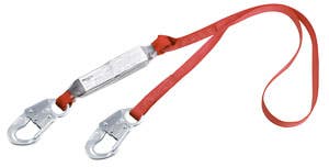 3M™ Protecta Pro Pack 6' Web Shock Absorbing Lanyard, Single Leg, Snap Hooks at Each End
