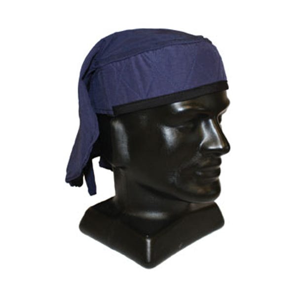 CA-THN, EZ-Cool Evaporative Cooling Tie Hat with Sweatband, Polycotton, Elastic Fit, Navy Blue