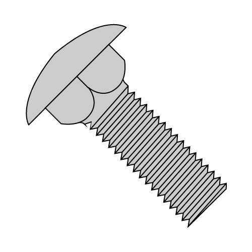 5/16"-18 x 7" Carriage Bolts, Steel, Hot Dipped Galvanized