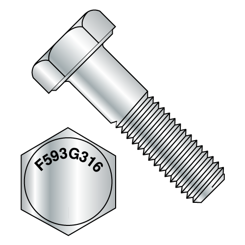 5/8"-11 x 1" Hex Head Cap Screws, 316 Stainless Steel