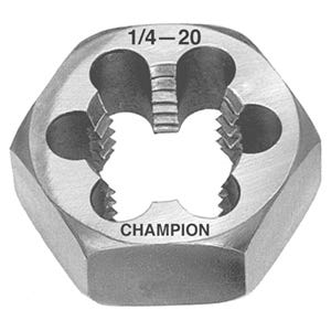 16mm-2 - 330M Metric Hexagon Rethreading Die, 2 TPI (Threads per Inch), Chamfered on Both Sides, Carbon Steel, Champion 330M-16X2