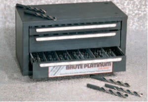 128 Piece XL5 Brute Platinum Split Point Jobber Drill Dispenser, Includes: 1/16" - 1/2" x 64ths, Champion D1-XL5-LTD