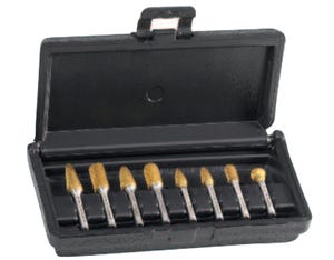 8 Piece Automotive Series Carbide Bur Kit with Plastic Case, Double Cut Titanium Nitride Coated, Includes: SA3, SA5, SC1, SC3, SD1, SD3, SF3 & SF5, Champion BK8P-RE